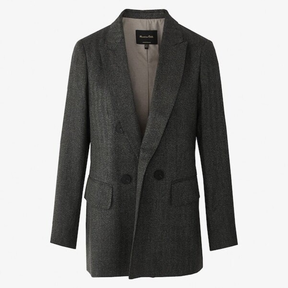NWOT Massimo Dutti Slim Fit Herringbone Blazer